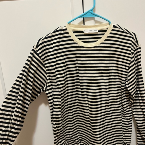 Mango Black and White Striped Long Sleeve Tee - Picture 3 of 6